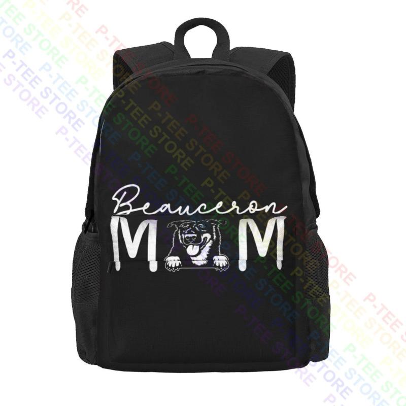 Dog Mom Lover Fur Mama Beauceron Large Capacity Backpack Gym Schoolbag