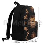 Aztec Wood Outdoor Hiking Backpack Tribal Pattern Abstract Boho