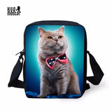 HUE MASTER Small Messenger Bags Cat Printing Crossbody For Children Boys Girls