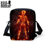 Skeleton Messenger Bags for Kids with Back Zipper Pocket