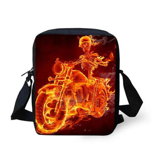 Skeleton Messenger Bags for Kids with Back Zipper Pocket