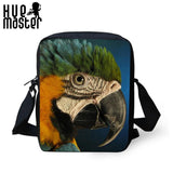 Female Travel Polyester Small Phone Messenger Bag Parrot Print