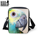 Female Travel Polyester Small Phone Messenger Bag Parrot Print