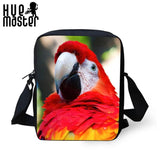 Female Travel Polyester Small Phone Messenger Bag Parrot Print