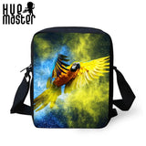 Female Travel Polyester Small Phone Messenger Bag Parrot Print