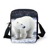 Bear Print Messenger Bag Crossbody Shoulder Bag