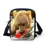 Bear Print Messenger Bag Crossbody Shoulder Bag