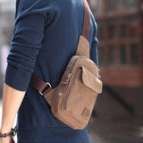 Men Canvas Crossbody Bag One Shoulder Chest Pack