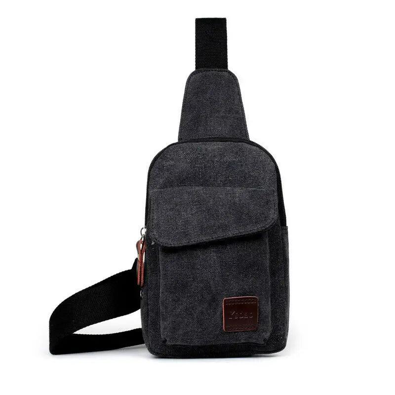Men Canvas Crossbody Bag One Shoulder Chest Pack