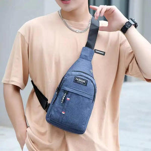 Men's Double Layer Sports Chest Bag Water-Proof Shoulder Messenger