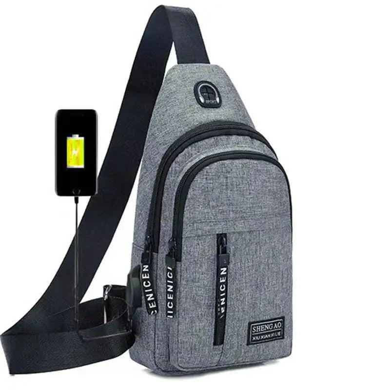 Men's Double Layer Sports Chest Bag Water-Proof Shoulder Messenger