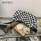 Plaid Messenger Handbag Unisex Retro Sling Bag Zipper Travel Sports