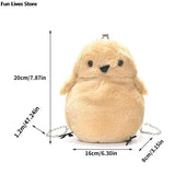 Plush Chicken Handbags Metal Chains Shoulder Bags Chick Crossbody Bags