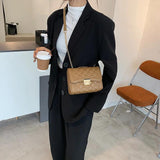 Quilted Pu Leather Mini Flap Crossbody Bag Spring Shoulder Chain Purses