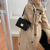 Quilted Pu Leather Mini Flap Crossbody Bag Spring Shoulder Chain Purses