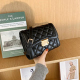 Quilted Pu Leather Mini Flap Crossbody Bag Spring Shoulder Chain Purses
