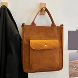 Corduroy Women's Shopper Bag Winter Tote Bag