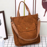 Corduroy Women's Shopper Bag Winter Tote Bag