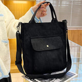 Corduroy Women's Shopper Bag Winter Tote Bag