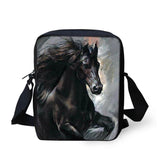 Friesian Horse Print Messenger Bag for Teens Kids Girls Boys