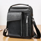 Men's Retro Crossbody Bag Business Style Office Hand Bag PU Leather Shoulder Bag