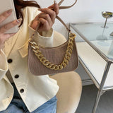 Metal Chain Shoulder Bag for Women Office Party Diamond Clutch Bags
