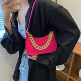 Women's Diamond Clutch Bag with Metal Chain Shoulder Strap