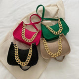 Metal Chain Shoulder Bag for Women Diamond Clutch Bags