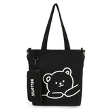 Bear Pattern Tote Bag with Pencil Case for Kids