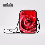Red Rose Pattern Women Messenger Bags Mini Bag Women Shoulder Bags Crossbody Bag
