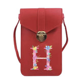 Touch Screen Cell Phone Bag Universal Women Shoulder Bag Pink 26 Letter Print