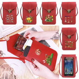 Mushroom Series Phone Bag Women Shoulder PU Leather Handbag