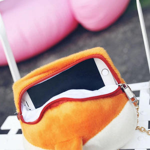 Harajuku Corgi Butt 3D Crossbody Bag Plush Shoulder Christmas Gift