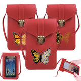Butterfly Print Crossbody Shoulder Bags Women Leather Purse Handbag