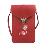 Flamingo Print Crossbody Shoulder Bag for IPhone/Huawei/LG Mobile
