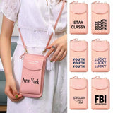 Universal Mobile Phone Bag Letter Print Women Wallet