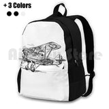 Vintage Biplane Airplane Outdoor Hiking Backpack