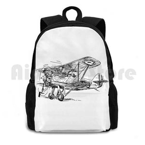 Vintage Biplane Airplane Outdoor Hiking Backpack