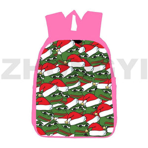 Pink Christmas Backpack for Girls 12/16-Inch 3D Print Santa Claus Design