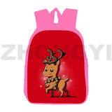 Pink Christmas Backpack for Girls 12/16-Inch 3D Print Santa Claus Design