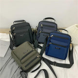 Men's Zipper Shoulder Bag Nylon Briefcase Messenger Bag