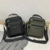 Men's Zipper Shoulder Bag Nylon Briefcase Messenger Bag