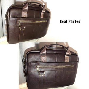 Men's Business Laptop Bag PU Leather Briefcase 15.6 inch Shoulder Handbag