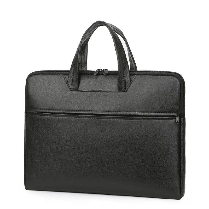Men's Business Laptop Bag PU Leather Briefcase 15.6 inch Shoulder Handbag