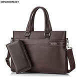 Leather Briefcase Laptop Bag Office Bag for Men Computer Shoulder Bag