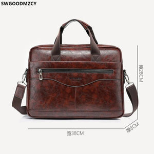 Men's Leather Laptop Bag Crossbody Briefcase Office Handbag