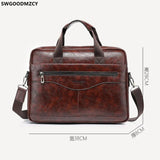Men's Leather Laptop Bag Crossbody Briefcase Office Handbag