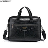Men's Leather Laptop Bag Crossbody Briefcase Office Handbag