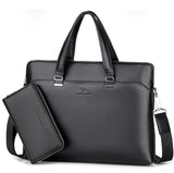 Waterproof Leather Laptop Briefcase for Men