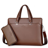Waterproof Leather Laptop Briefcase for Men